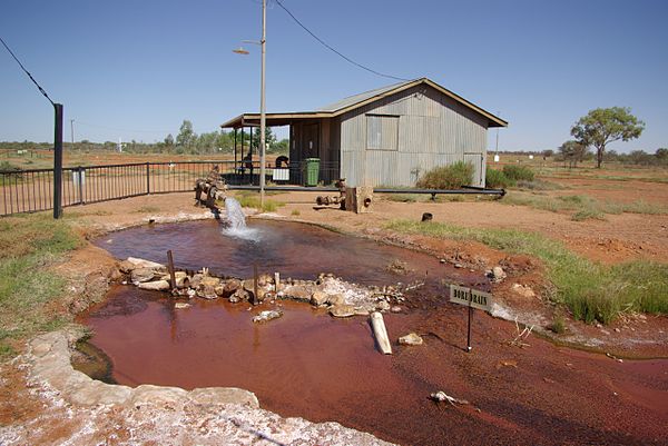 Hot water bore hole into the Great Artesian Basin in Thargomindah