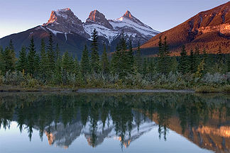 reflected in the Bow River