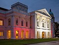 Exterior of the Arts House (formerly the Old Parliament House) during blue hour.