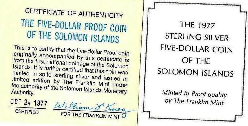 File:The Five Dollar Proof Coin of the Solomon Islands 24 October 1977.jpg