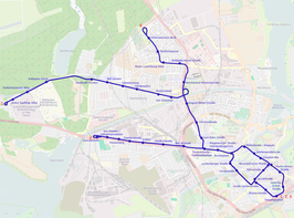 Netwerkkaart van de Tram van Brandenburg an der Havel