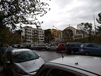 View of the church from nearby Via Scarpanto TufelloconVisureAcatastali2018dic 09.jpg