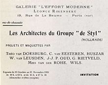 Exhibition "De Stijl" in Paris, 15 October - 15 November 1923 Uitnodiging tentoonstelling de Stijl.jpg