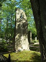 As all the Uppsala nations, Uplands nation has its own grave at the Uppsala Old Cemetery, where members of the nation have occasionally been buried. Uplands nationsgrav.jpg