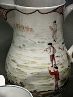 Jug showing a game of cricket, 1769-70.[33]