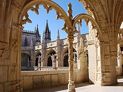 View from the Cloisters in the Jerónimos Monastery.JPG