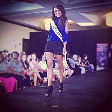 Vincenza Carrieri-Russo (Delaware) Vincenza walking the Runway at Miss Unites States in DC.JPG