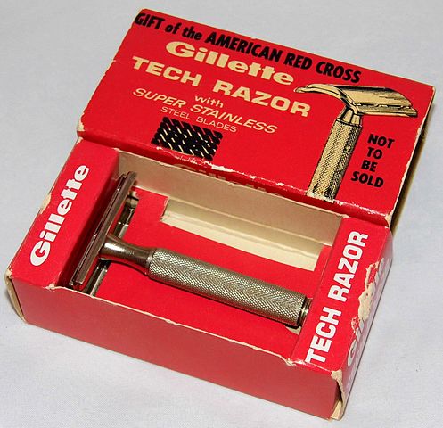 File Vintage Gillette Tech 3 Piece Safety Razor Date Code L 2 1966 Box Overprinted For Distribution By The American Red Cross Jpg Wikimedia Commons
