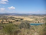 Vista de la Jacetània des del mirador de Santa Bàrbara, a Bailo, on la carretera passa de la conca del Gàllego a la del riu Aragó.