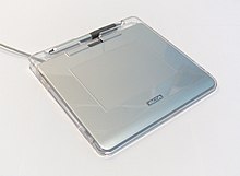 A graphics tablet with a pen Wacom Graphire4 tablet.jpg