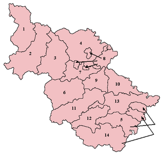 The Skyrack wapentake is formed of the divisions marked 7 and 9 on this map of the West Riding of Yorkshire Wapentakes of the West Riding of Yorkshire.png