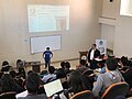 User:Edjoerv and User:Vahidmasrour talking about Wikipedia at ESPOCH.