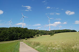 Wind farm in operation in summer 2012