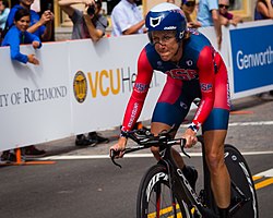 Armstrongová na trati národního šampionátu v Richmondu, září 2015