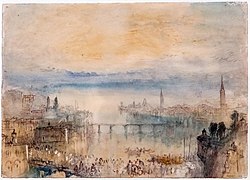 A Fête Day in Zurich, Early Morning, Sample Study - William Turner - Tate Britain