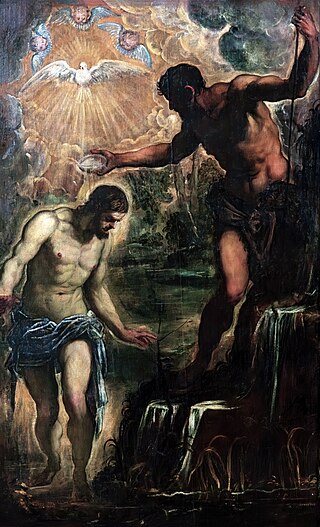 <i>Baptism of Christ</i> (Tintoretto, Venice) Painting by Tintoretto