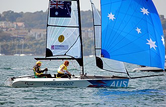 Skud competing at the Paralympics Games 070912 - Daniel Fitzgibbon & Liesl Tesch - 3b - 2012 Summer Paralympics (02).jpg