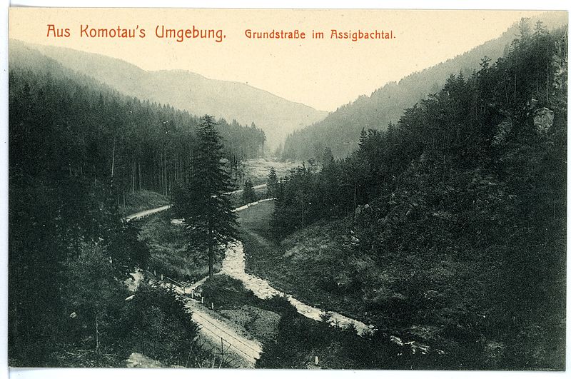 File:15570-Komotau-1913-Umgebung - Grundstraße im Assigbachtal-Brück & Sohn Kunstverlag.jpg