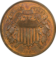 The two-cent piece as issued (1864–1873)