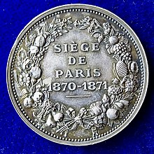 The reverse of this medal 1871 Medal by Chaplain, Mother with 2 Children during the Siege of Paris 1870-1871, reverse.jpg