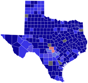 1946 United States Senate election in Texas results map by county.svg