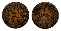 1 franc mønt - 1921 - Tunesien.jpg