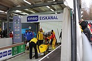 Deutsch: Bob-Europacup 2018/19; Station 1 in Altenberg, 2er-Rennen Nummer 1, Lauf 1 English: Bobsleigh Europe Cup 2018-19 in Altenberg - 2-man Race 1, first run