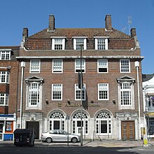 Valley Gardens has buildings of various ages, sizes and uses, including the "elegant" Neo-Georgian Allied Irish Bank at 20-22 Marlborough Place, Brighton. 20-22 Marlborough Place, Brighton (NHLE Code 1381771).JPG