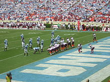 2006 football team playing Virginia Tech 2006 Virginia Tech at UNC Glennon under center.jpg