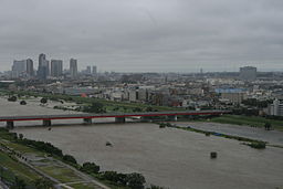 2014年台風18号時の多摩川増水状況