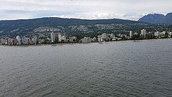 West Vancouver waterfront, with Burrard Inlet in foreground
