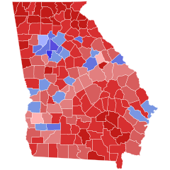 2022 Georgia secretary of state election results map by county.svg
