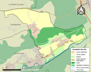 Kolorowa mapa przedstawiająca użytkowanie gruntów.