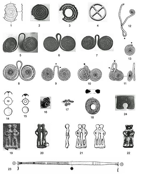 File:7. Francavilla Marittima, Timpone Motta, objets en bronze de l’âge du fer.jpg