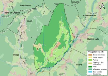 Hartă color care arată utilizarea terenului.