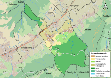 Цветная карта, показывающая землепользование.