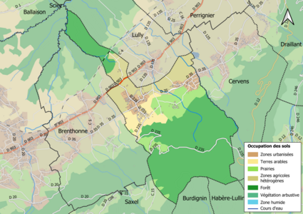 Kolorowa mapa przedstawiająca użytkowanie gruntów.