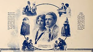 George LeGuere and Shirley Mason with scenes from the film 7 Deadly Sins 1917 Advertisement 01.jpg