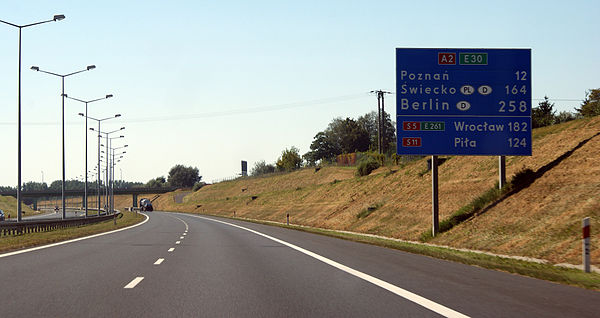 A2/E30 near Poznań Komorniki interchange