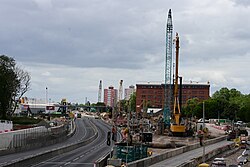 A view of the Mytongate section of the A63 during a weekend road closure.