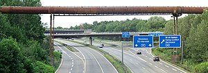 Die A 59 in Richtung Dinslaken am Kreuz Duisburg-Nord
