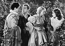 Left to right: Ross Alexander, Dick Powell, Jean Muir and Olivia de Havilland A Midsummer Night's Dream 1935.JPG