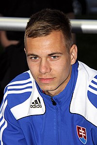 Adam Morong (FK AS Trencín), Slovakia U-19 (01).jpg