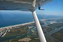 Aerial view of the south part of Halifax River, at Ponce Inlet