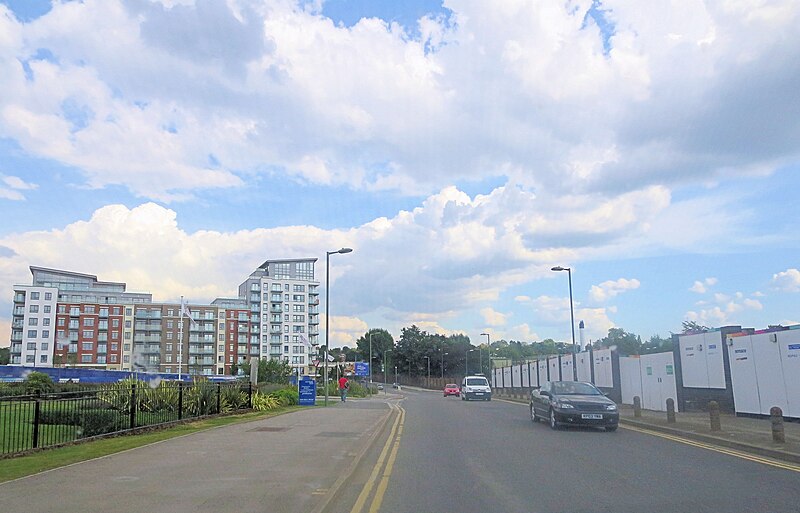 File:Aerodrome Road north of The Peel Centre - geograph.org.uk - 4142879.jpg