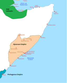 <span class="mw-page-title-main">Ajuran Sultanate</span> Somali Muslim empire (13th-late 17th century)