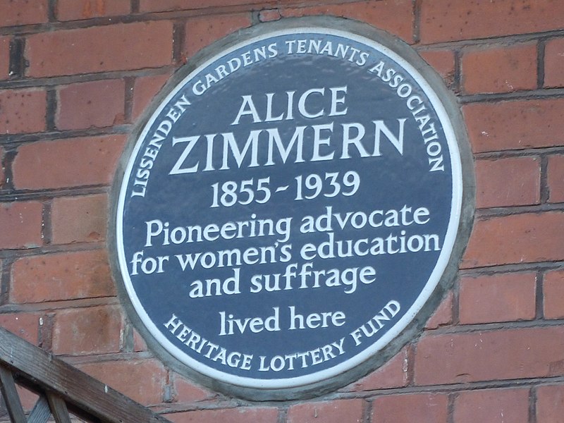 File:Alice Zimmern plaque.jpg