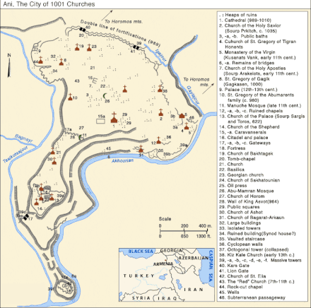 Map of sites at Ani