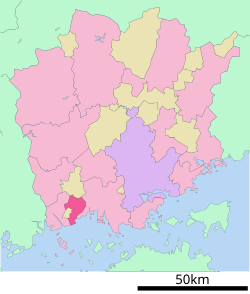 Location of Asakuchi in  Okayama Prefecture