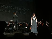 Auxiliadora Toledano durante gli Europa Nostra Heritage Awards 2016 a Madrid